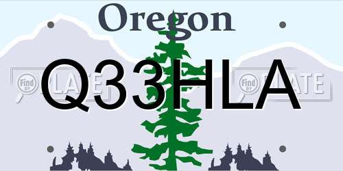 Q33HLA Oregon License Plate