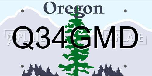 Q34GMD Oregon License Plate