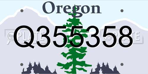 Q355358 Oregon License Plate