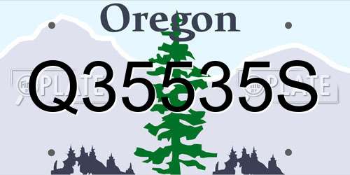 Q35535S Oregon License Plate