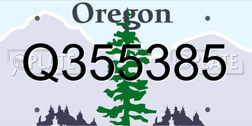 Q355385 Oregon License Plate