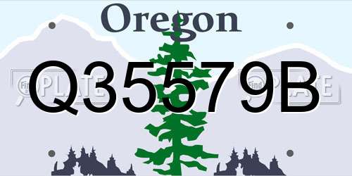 Q35579B Oregon License Plate
