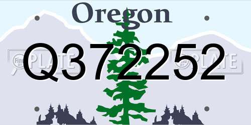 Q372252 Oregon License Plate