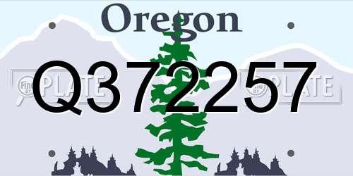 Q372257 Oregon License Plate