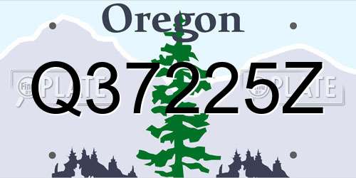 Q37225Z Oregon License Plate