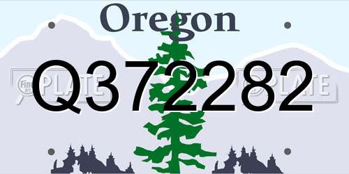 Q372282 Oregon License Plate