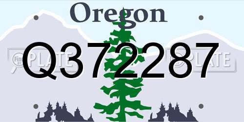 Q372287 Oregon License Plate