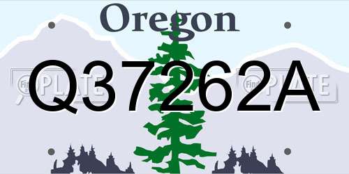 Q37262A Oregon License Plate