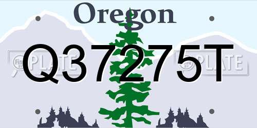 Q37275T Oregon License Plate