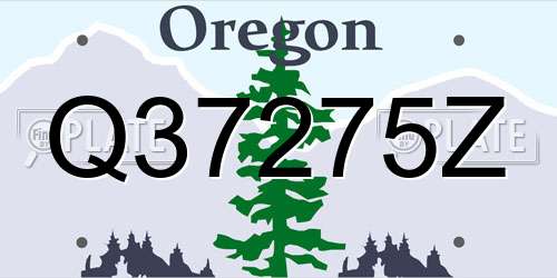Q37275Z Oregon License Plate