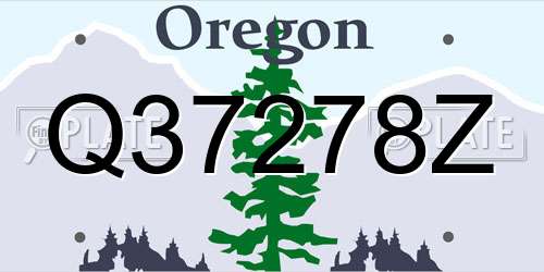 Q37278Z Oregon License Plate