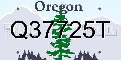 Q37725T Oregon License Plate