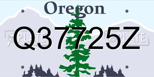 Q37725Z Oregon License Plate