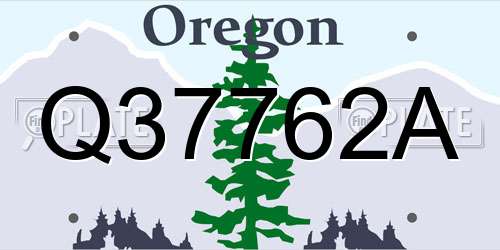 Q37762A Oregon License Plate