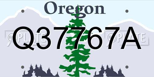 Q37767A Oregon License Plate