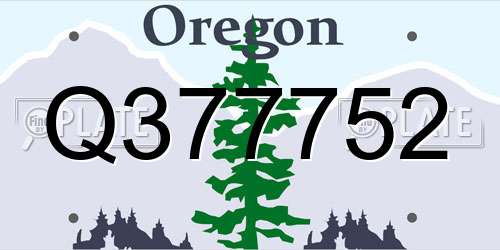 Q377752 Oregon License Plate