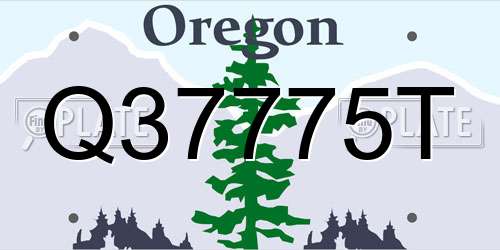 Q37775T Oregon License Plate