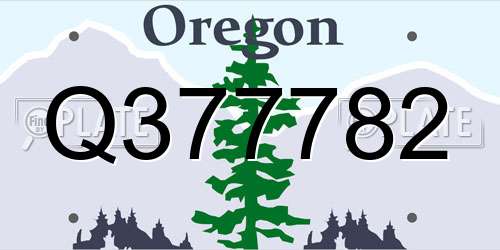 Q377782 Oregon License Plate