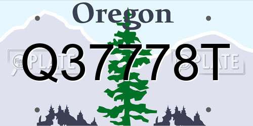 Q37778T Oregon License Plate