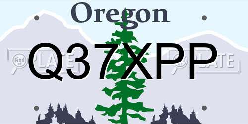 Q37XPP Oregon License Plate