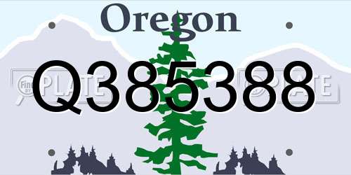 Q385388 Oregon License Plate