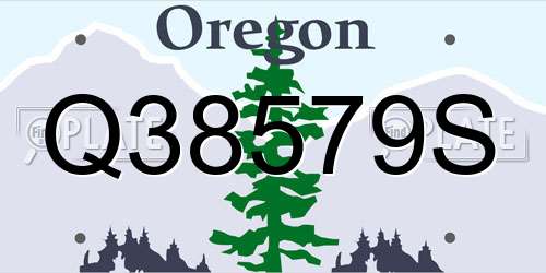 Q38579S Oregon License Plate