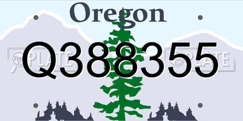 Q388355 Oregon License Plate