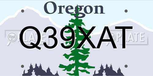 Q39XAT Oregon License Plate