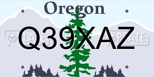Q39XAZ Oregon License Plate