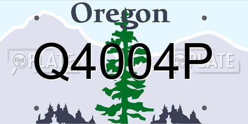Q4004P Oregon License Plate