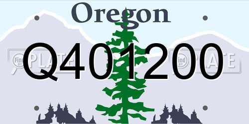 Q401200 Oregon License Plate