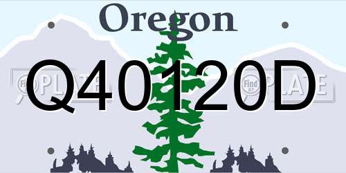 Q40120D Oregon License Plate