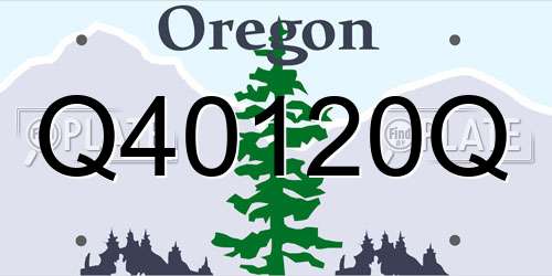 Q40120Q Oregon License Plate