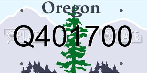 Q401700 Oregon License Plate