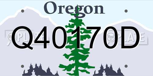 Q40170D Oregon License Plate