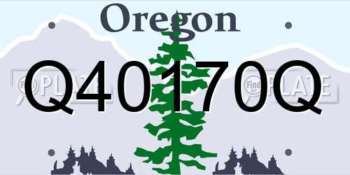 Q40170Q Oregon License Plate