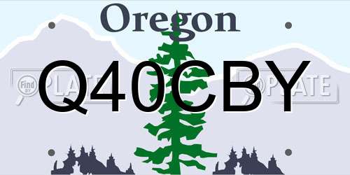 Q40CBY Oregon License Plate