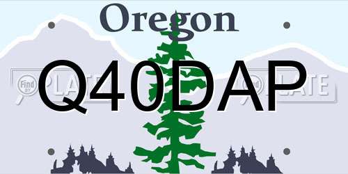 Q40DAP Oregon License Plate