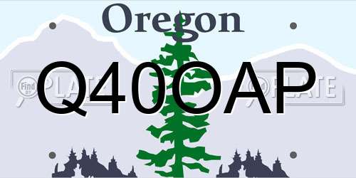 Q40OAP Oregon License Plate