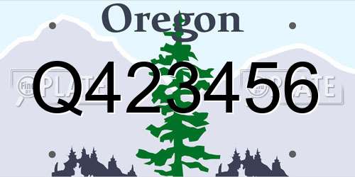 Q423456 Oregon License Plate