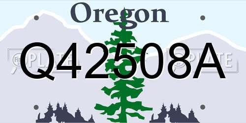 Q42508A Oregon License Plate