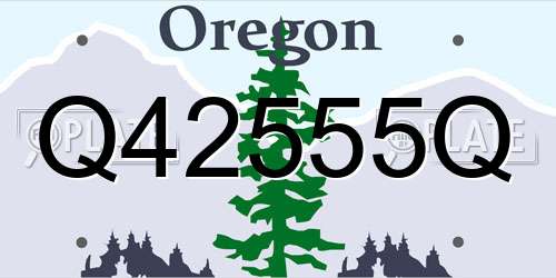 Q42555Q Oregon License Plate