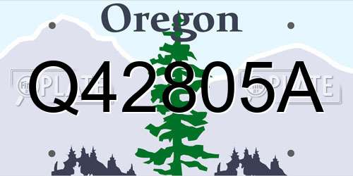 Q42805A Oregon License Plate