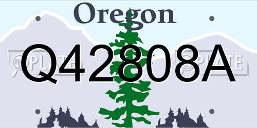 Q42808A Oregon License Plate