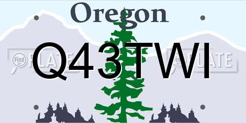 Q43TWI Oregon License Plate