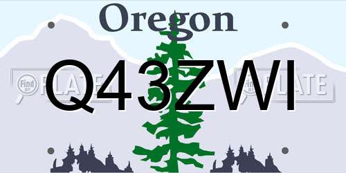 Q43ZWI Oregon License Plate