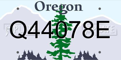 Q44078E Oregon License Plate