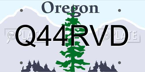 Q44RVD Oregon License Plate