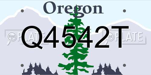 Q4542T Oregon License Plate