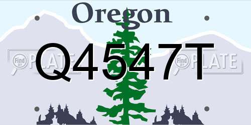 Q4547T Oregon License Plate